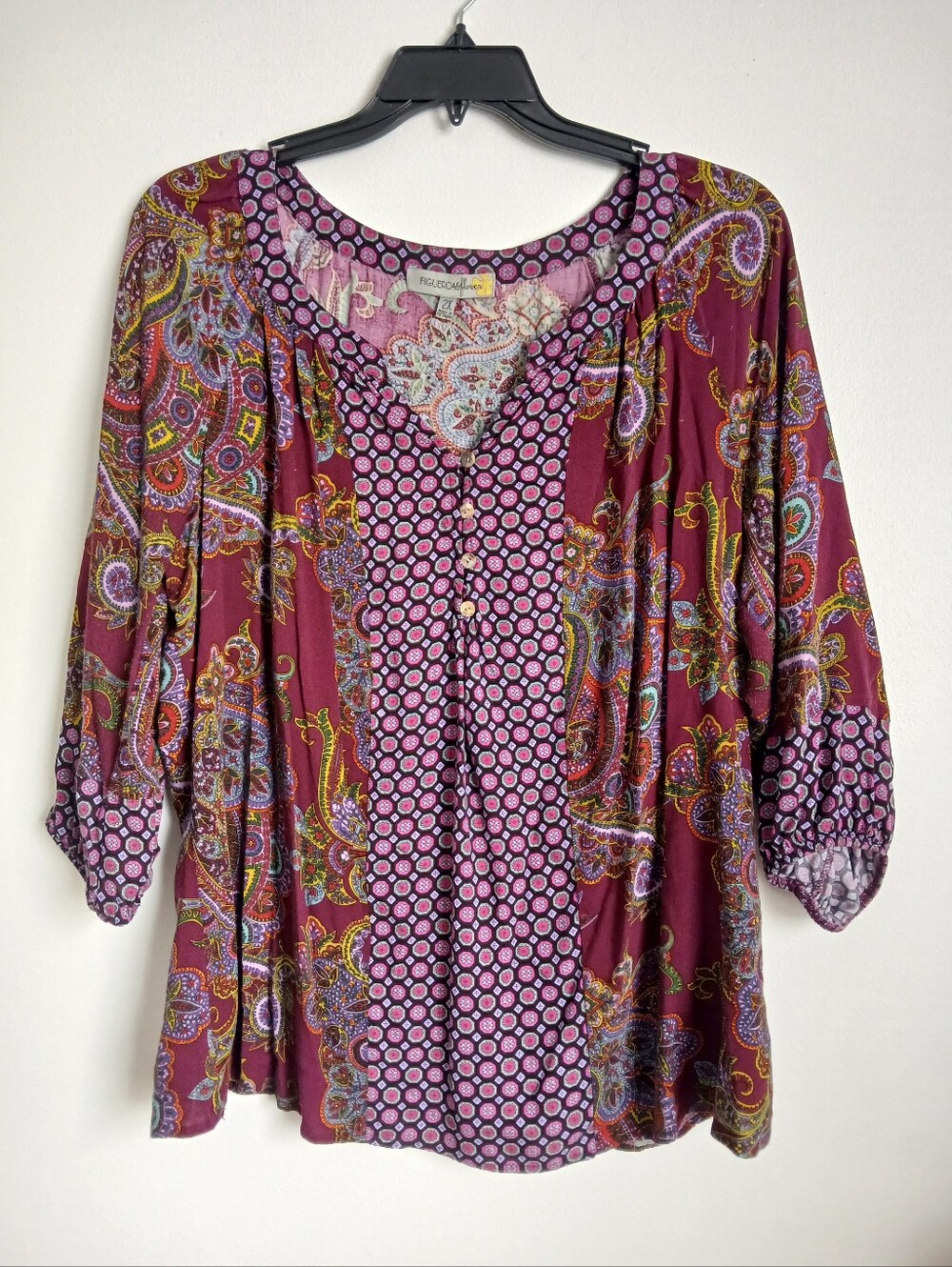 Figueroa & Flower Top Paisley Rayon Size 2X